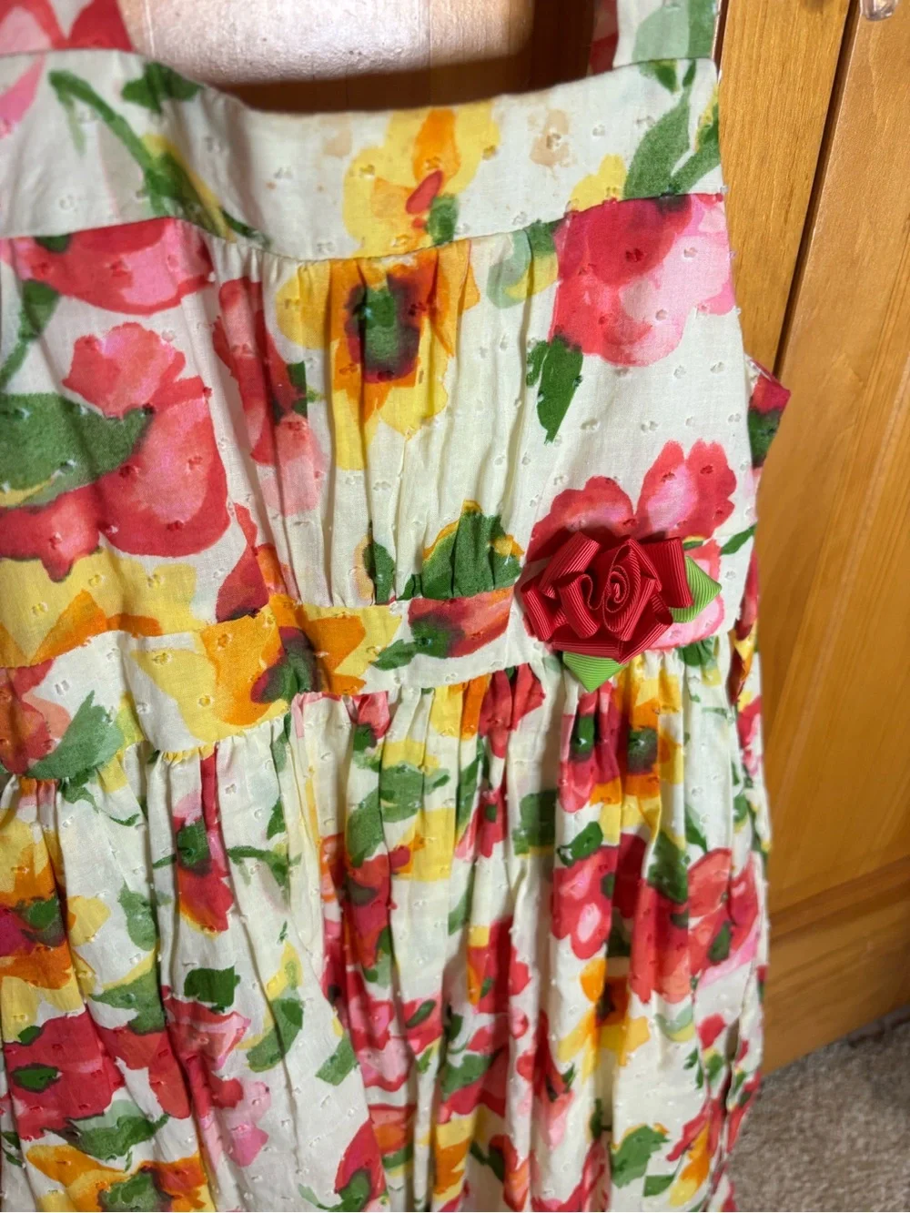 Sweet Heart Rose Pink, Yellow & Green Floral Sundress